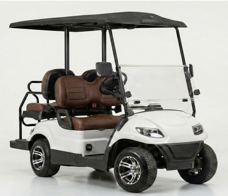 EPIC 2+2 Non-Lifted Electric Golf Cart with Lithium Battery 105Ah & Standard Tires | 4-Seater LSEV (White) - Image 3